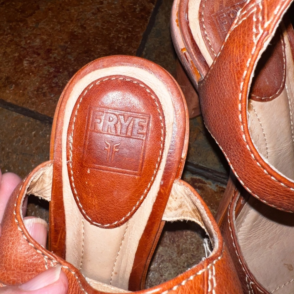 Frye Sofia Stitch Platform Slingback Leather 4 In… - image 2